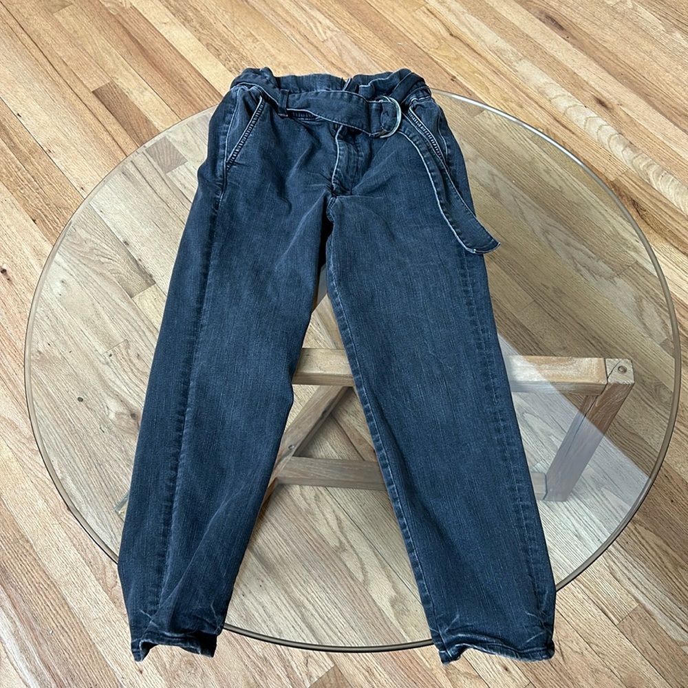 Express black denim straight leg high waisted jeans